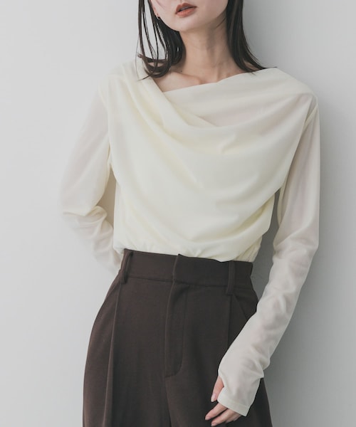 SENSE OF PLACE by URBAN RESEARCH(センスオブプレイスバイアーバンリサーチ)の「ベロアドレープトップ(その他トップス・レディース・IVORY/BROWN/CAMEL・One)」の1枚目の写真