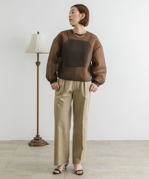 URBAN RESEARCH ROSSO（アーバンリサーチロッソ）の「F by ROSSO　シアーショートブラウス（シャツ/ブラウス・レディース・BLACK/BROWN・FREE）」の18枚目の写真