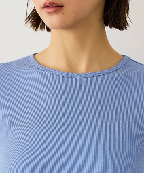 ROPE'（ロペ）の「コンフォートリブハーフスリーブカットソー(5分袖)/イージーケア・接触冷感（Tシャツ/カットソー・レディース・ブラック/ブラウン/サックス・F）」の17枚目の写真
