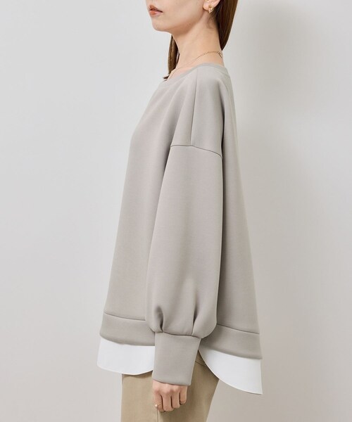 ROPE' PICNIC（ロペピクニック）の「カルゼダンボールレイヤードプルオーバー（Tシャツ/カットソー・レディース・チャコール/グレー系/キナリ・F）」の21枚目の写真