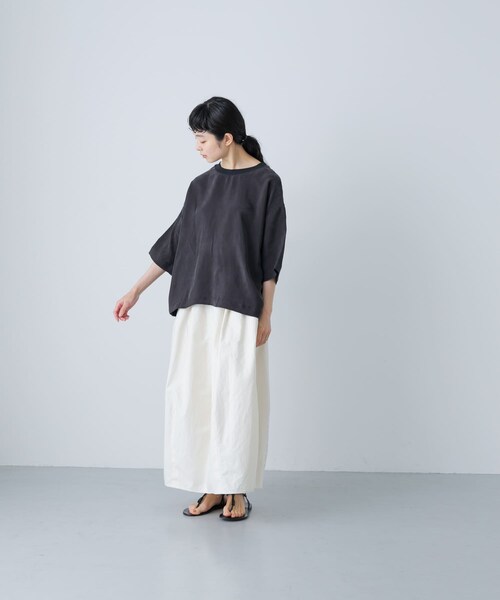 かぐれ（カグレ）の「キュプラプルオーバー（Tシャツ/カットソー・レディース・IVORY/NAVY/CHARCOAL・FREE）」の20枚目の写真