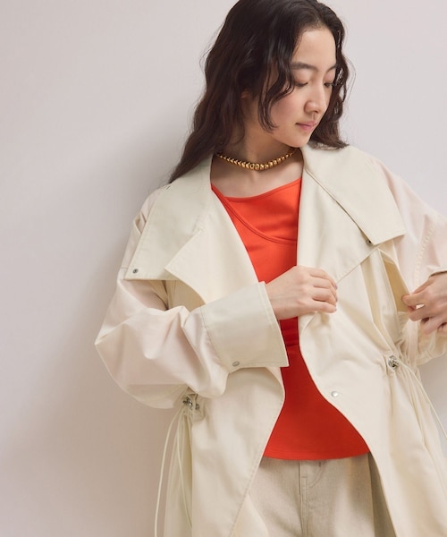 ADAM ET ROPE'(アダムエロペ)の「【WEB限定】・【サステナブル】スタンドカラーロングモッズコート(モッズコート・レディース・ブラック/オフホワイト/ブラウン系・F)」の15枚目の写真