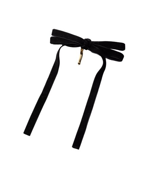 nissen（ニッセン）の「【Creamdot.】重なりロングベロアリボンのポニーフック（その他ヘアアクセサリー・メンズ・ブラック/ブラウン/グレー・ワンサイズ）」の4枚目の写真
