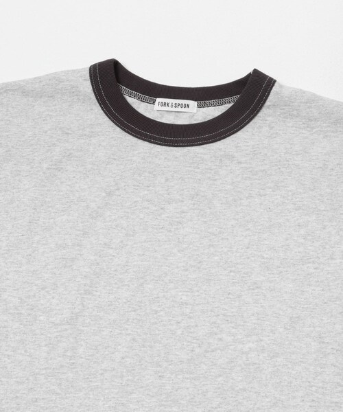 URBAN RESEARCH DOORS（アーバンリサーチドアーズ）の「FORK&SPOON　リンガーショートスリーブTシャツ（Tシャツ/カットソー・メンズ・GRYxCCL/BRNxSAX/NVYxGRN・4/5）」の6枚目の写真