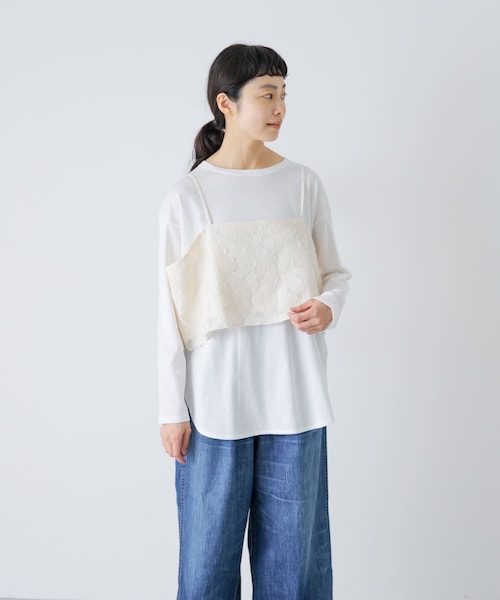 かぐれ(カグレ)の「カッティング刺繍キャミソール(キャミソール・レディース・IVORY・Free)」の2枚目の写真