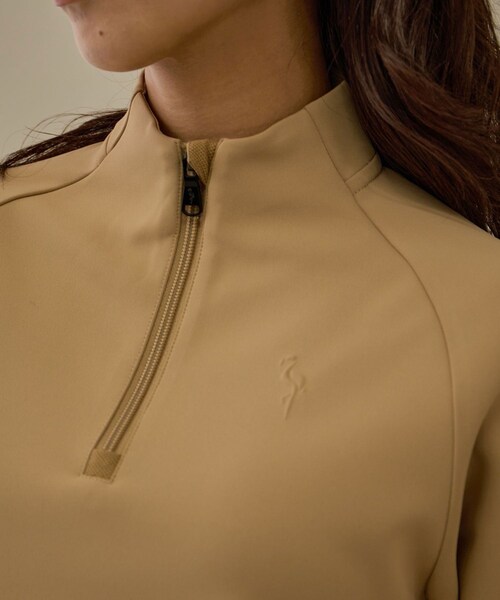 ROPE'（ロペ）の「【NOIR】【セットアップ対応】ハーフジップ長袖スタンドプルオーバー（Tシャツ/カットソー・レディース・ブラック/ベージュ系・L/M/S）」の16枚目の写真