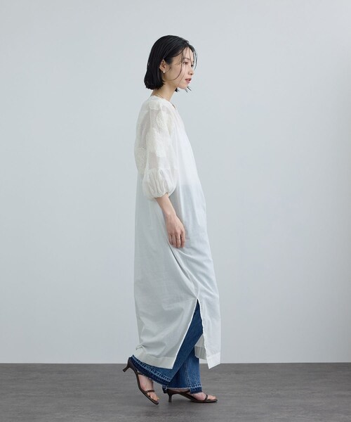 ADAM ET ROPE'(アダムエロペ)の「【WEB限定】ネット刺繍レースワンピース(ワンピース・レディース・ブラック/オフホワイト・F)」の12枚目の写真