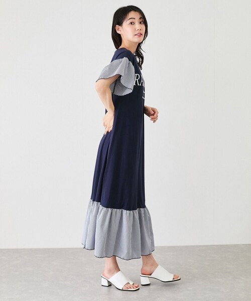 Jayro（ジャイロ）の「フロッキーロゴドッキングワンピース（ワンピース・レディース・ブラック/グレー/ネイビー・M）」の8枚目の写真