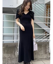 MERCURYDUO | シアーパワショルニットワンピース(ワンピース)