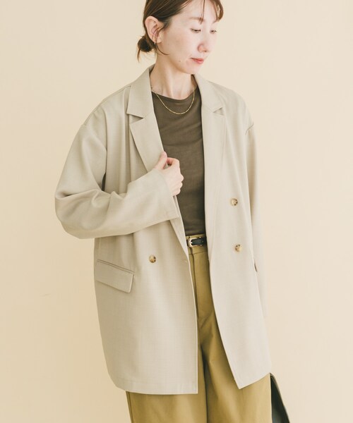 ITEMS URBANRESEARCH（アイテムズ アーバンリサーチ）の「リネンライクジャケット（テーラードジャケット・レディース・BRN/L.BEG/BLK・Free）」の19枚目の写真