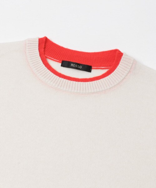 URBAN RESEARCH ROSSO（アーバンリサーチロッソ）の「カシミヤ混バイカラーコンパクトニット（ニット/セーター・レディース・OFF×ORG/GRAY×OFF/RED×OFF/NAVY×SAX・Free）」の9枚目の写真