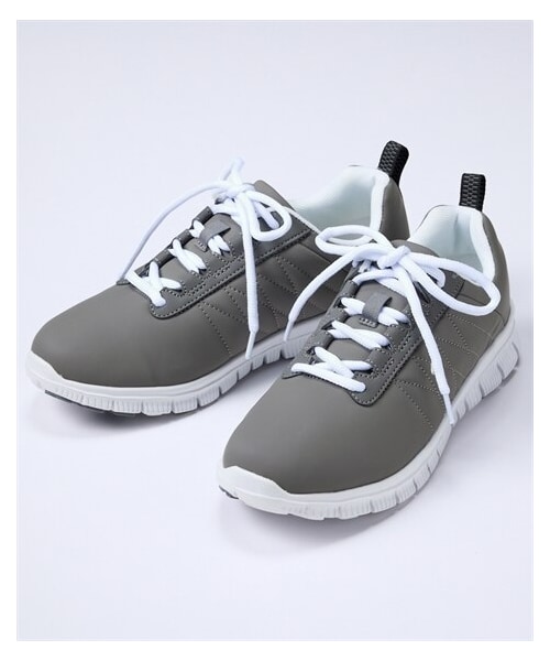 nissen（ニッセン）の「超軽量スポーティースニーカー（ワイズ３Ｅ）（スニーカー・メンズ・ネイビー×イエロー/グレー杢×ピンク/グレー杢×ホワイト/黒×ミントグリーン/黒×黒/白×白(白底)/サックス×ホワイト/黒(マットスムース)×白底/ホワイト(マットスムース)/ダスティピンク(マットスムース)/グレー(マットスムース)/黒×黒(黒底)/杢グレー×パープル(白底)/黒(マットスムース)・S=22.0~22.5cm/M=23.0~23.5cm/L=24.0~24.5cm/LL=25.0~25.5cm）」の10枚目の写真