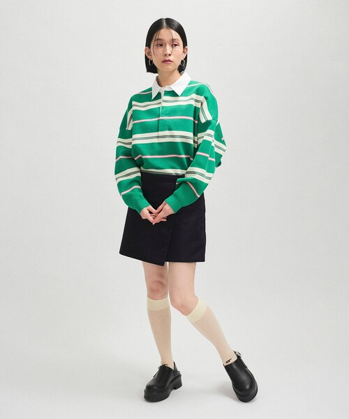 ADAM ET ROPE'(アダムエロペ)の「シアーハイソックス(ソックス/靴下・レディース・ブラック/キナリ系/グリーン/ピンク・F)」の6枚目の写真