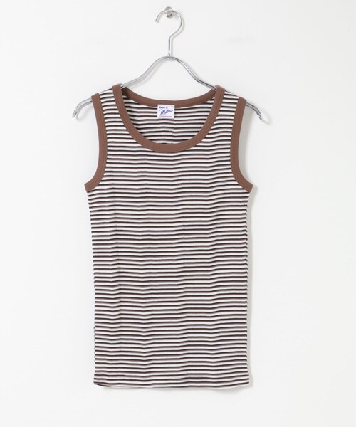 KBF（ケイビーエフ）の「Miller　Panel ribbed tank top（タンクトップ・レディース・CGY×BK/BRN×BK/SBU×BK/CGY×PK・Free）」の2枚目の写真