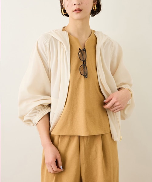 ROPE'（ロペ）の「【DEWEIGHT'(デューエイト)】シアーマウンテンパーカー/イージーケア（マウンテンパーカー・レディース・オフホワイト/ダークブラウン・F）」の16枚目の写真