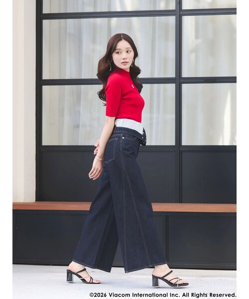 MERCURYDUO（マーキュリーデュオ）の「【EMILY IN PARISコラボ】2WAYハイウエストワイドデニムパンツ（デニムパンツ・レディース・ブラック/ブルー/インディゴ/ベージュ・S/M）」の14枚目の写真