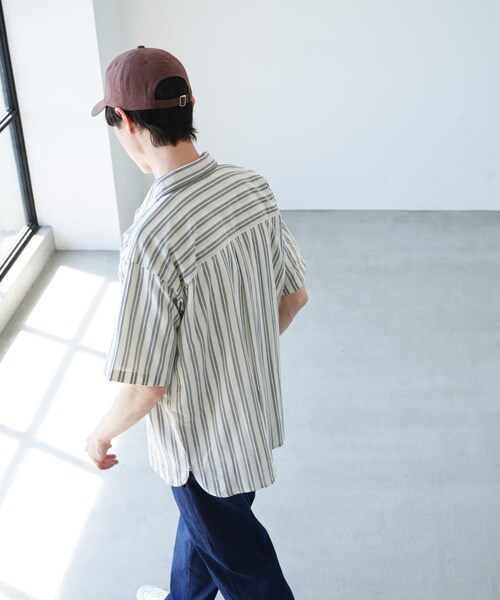 URBAN RESEARCH Sonny Label（アーバンリサーチサニーレーベル）の「インドコットンストライプシャツ（シャツ/ブラウス・メンズ・オフ/ブルー・M/L）」の8枚目の写真