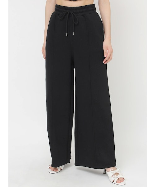 RESEXXY（リゼクシー）の「スウェットワイドパンツ【セットアップ着用可能】（スウェットパンツ・レディース・ライトグレー/チャコールグレー/ブラック・F）」の2枚目の写真