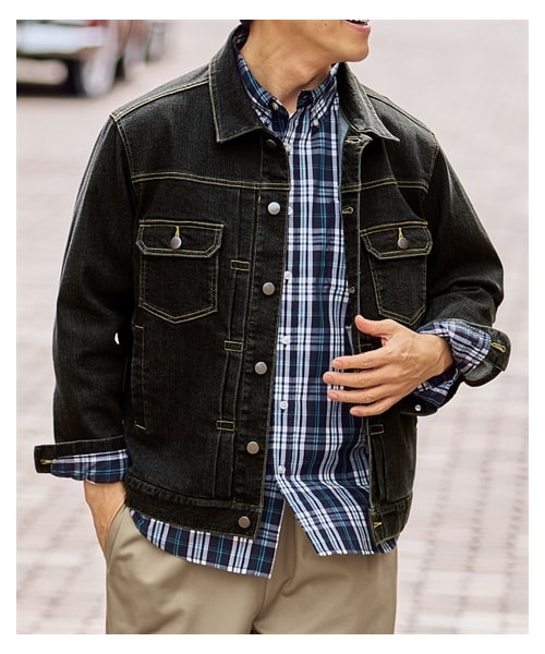 nissen（ニッセン）の「ストレッチデニムジャケット（デニムジャケット・メンズ・ネイビー/黒・M/L/LL/3L/4L/5L/6L/8L/10L）」の19枚目の写真