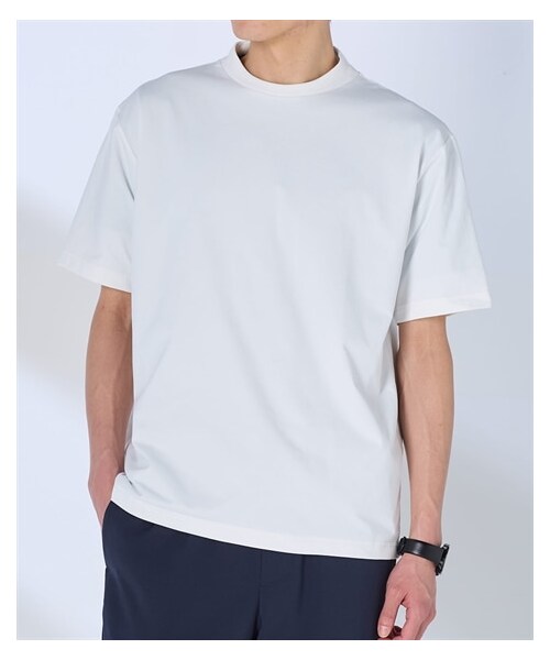 nissen（ニッセン）の「背面メッシュ　衿高　半袖Ｔシャツ（接触冷感・吸汗速乾・ストレッチ）（Tシャツ/カットソー・メンズ・ホワイト/グレー/ブラック・M/L/LL/3L/4L/5L/6L）」の8枚目の写真