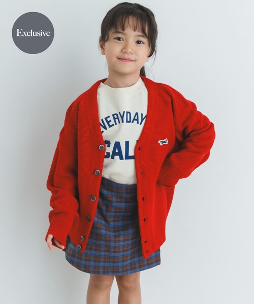 URBAN RESEARCH DOORS(アーバンリサーチドアーズ)の「『別注』PENNEYS×DOORS THE FOX Vネックカーディガン(KIDS)(カーディガン/ボレロ・キッズ・RED/BLUE/TOP GRAY・105/120/135)」の4枚目の写真