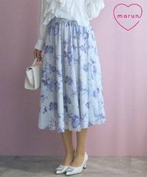 marun | ＜大きいサイズ＞フラワーチュールスカート marun(スカート)