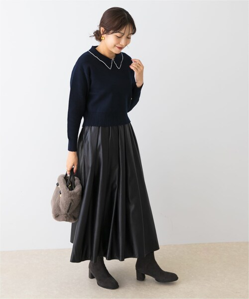 URBAN RESEARCH ROSSO（アーバンリサーチロッソ）の「F by ROSSO　コットンカシミヤ衿パールニット（ニット/セーター・レディース・OFF WHITE/GRAY/NAVY・Free）」の20枚目の写真