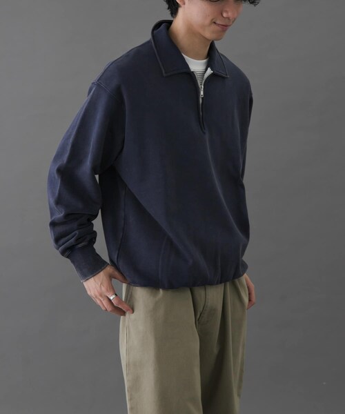 URBAN RESEARCH DOORS（アーバンリサーチドアーズ）の「FORK&SPOON　サンブリーチハーフジップスウェット（スウェット・メンズ・RED/NAVY・4/5）」の5枚目の写真
