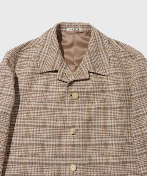 ADAM ET ROPE'（アダムエロペ）の「【AURALEE/オーラリー】SILK LINEN NEP CHECK JACKET（その他アウター・メンズ・ベージュ・3/4）」の4枚目の写真