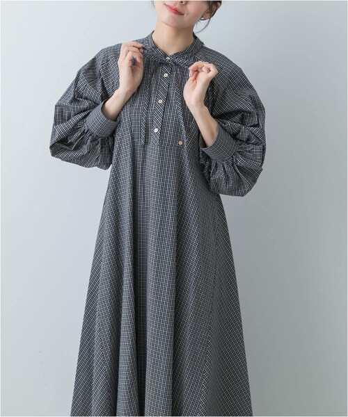 URBAN RESEARCH ROSSO（アーバンリサーチロッソ）の「F by ROSSO　チェックリボンシャツワンピース（ワンピース・レディース・OFF WHITE/KHAKI/NAVY・FREE）」の11枚目の写真