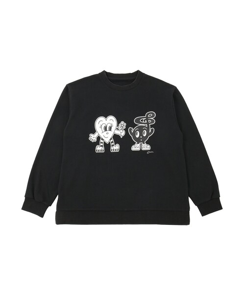 JUNRED(ジュンレッド)の「【Chocomoo×JUNRED】コラボクルーネックスウェット(スウェット・メンズ・チャコール/グレー/ライトグレー/レッド系・L/M/S)」の3枚目の写真