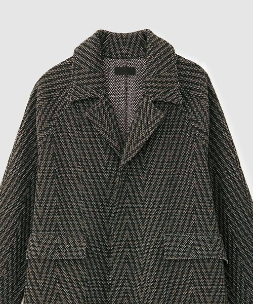 ROPE'（ロペ）の「【COOHEM】HERRINGBONE TWEED COAT(コーヘン/ヘリンボーンツイードコート)（ノーカラージャケット・レディース・ブラック系/グレー・F）」の7枚目の写真