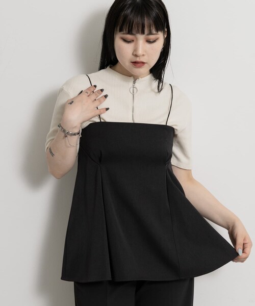 THE GOODLAND MARKET（ザグッドランドマーケット）の「&her　Tack Cami（Tシャツ/カットソー・レディース・WHITE/BLACK/GRAY・one）」の14枚目の写真