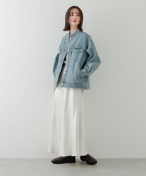 SENSE OF PLACE by URBAN RESEARCH(センスオブプレイスバイアーバンリサーチ)の「ルーズノーカラーデニムジャケット(デニムジャケット・レディース・L.INDIGO/D.INDIGO/BLACK・one)」の19枚目の写真