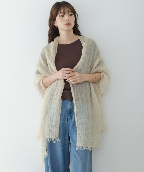 URBAN RESEARCH Sonny Label（アーバンリサーチサニーレーベル）の「イタリア製リネンストール（ストール/ショール・レディース・ベージュ/グレー/ブラック・One）」の17枚目の写真