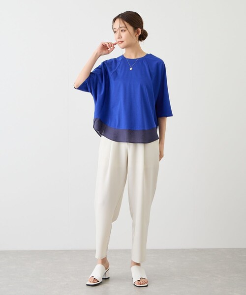 Jayro(ジャイロ)の「異素材ヘムプルオーバー(Tシャツ/カットソー・レディース・ブラック/ホワイト/ブルー・F)」の22枚目の写真