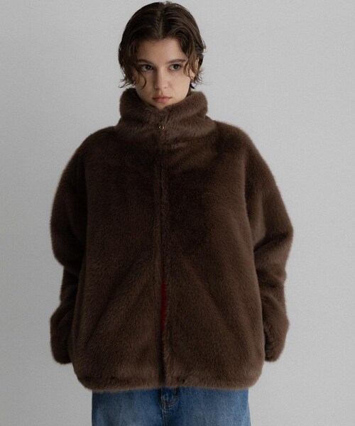 URBAN RESEARCH Sonny Label（アーバンリサーチサニーレーベル）の「フェイクファースタンドブルゾン（ブルゾン・レディース・アッシュグレー/ブラウン・Free）」の20枚目の写真