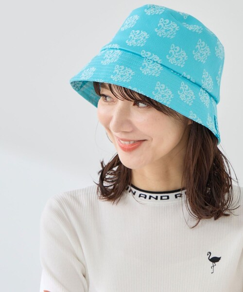 ROPE'（ロペ）の「ジャガードハット（ハット・レディース・ホワイト/ネイビー/ターコイズ・F）」の5枚目の写真