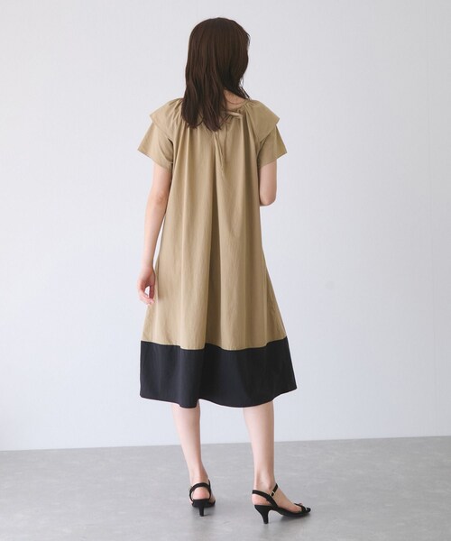 Jayro(ジャイロ)の「配色半袖ワンピース(ワンピース・レディース・ブラック/ベージュ/カーキ・F)」の19枚目の写真