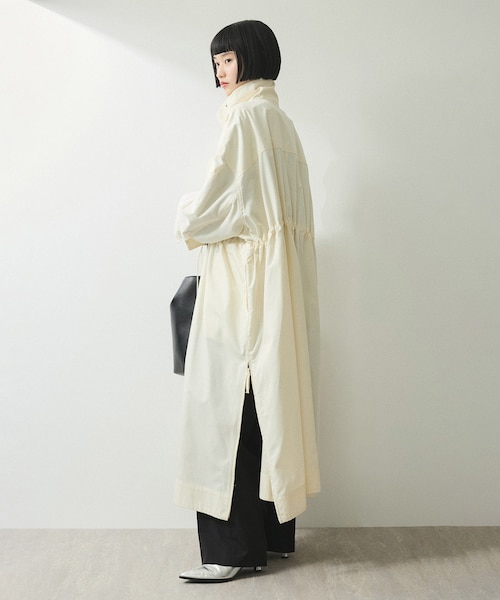 ADAM ET ROPE'(アダムエロペ)の「【WEB限定】スタンドカラーロングモッズコート(モッズコート・レディース・ブラック/オフホワイト/カーキ系・F)」の8枚目の写真