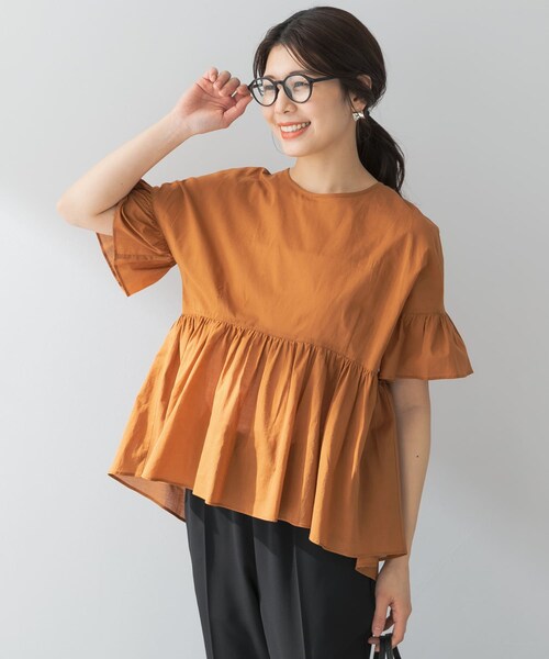 URBAN RESEARCH ROSSO（アーバンリサーチロッソ）の「F by ROSSO　コットンボイル切替ギャザーブラウス（シャツ/ブラウス・レディース・LAVENDER/MINT/L/BROWN/BLACK・FREE）」の15枚目の写真