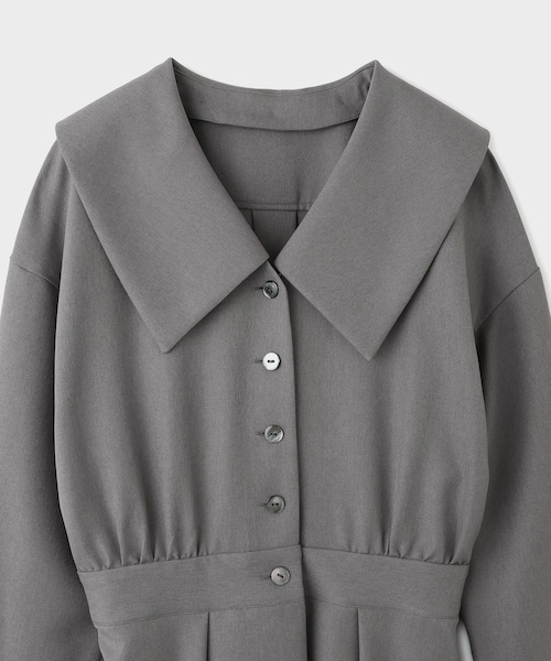 ROPE'（ロペ）の「【troisiemechaco（トロワズィエムチャコ）】×moi salon et rope EXCLUSIVE EDITION COLLAR REMOVAL DRESS｜ワンピース（ワンピース・レディース・グレー/ネイビー・38）」の5枚目の写真