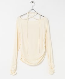 KBF | ドレープリボントップス(Tシャツ/カットソー)