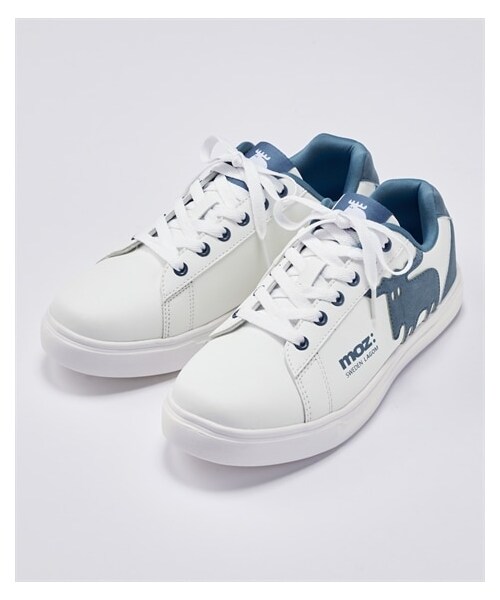 nissen（ニッセン）の「【ゆったり幅広】moz（モズ）軽量ビッグロゴスニーカー（ワイズ４Ｅ）（スニーカー・メンズ・ホワイト×黒/ホワイト×キャメル/ホワイト×ブルーグレー/ホワイト×ピンク/黒×ホワイト/ホワイト×ミント/黒×黒・M=23.0~23.5cm/4E/L=24.0~24.5cm/4E/LL=25.0~25.5cm/4E/3L=26.0cm/4E）」の8枚目の写真