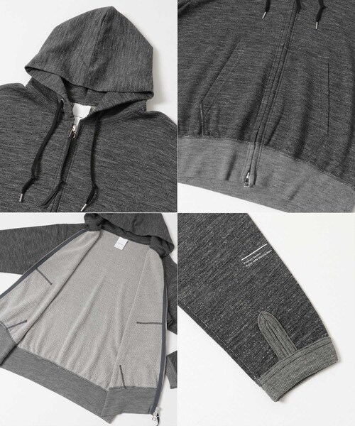 URBAN RESEARCH（アーバンリサーチ）の「Product Twelve　MELINO WOOL ZIP UP PARKA（パーカー・レディース・CHARCOAL・1）」の4枚目の写真