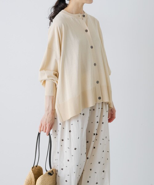 かぐれ（カグレ）の「ハイツイストコットンワイドカーディガン（カーディガン/ボレロ・レディース・IVORY/BLACK/MINT GRAY・Free）」の7枚目の写真