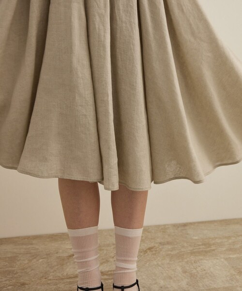 ROPE'（ロペ）の「【洗える】ヨーロピアンリネンフレアスカート/一部セットアップ対応（スカート・レディース・ホワイト/ベージュ/ターコイズ・36/38）」の10枚目の写真