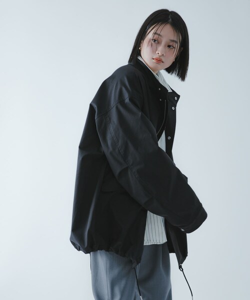 SENSE OF PLACE by URBAN RESEARCH(センスオブプレイスバイアーバンリサーチ)の「『撥水/防花粉』SKINProof ミリタリージャケット(ミリタリージャケット・レディース・BLACK/IVORY・One)」の18枚目の写真