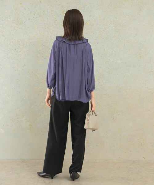 URBAN RESEARCH ROSSO（アーバンリサーチロッソ）の「フリルギャザーブラウス（シャツ/ブラウス・レディース・grape/ivory・FREE）」の10枚目の写真