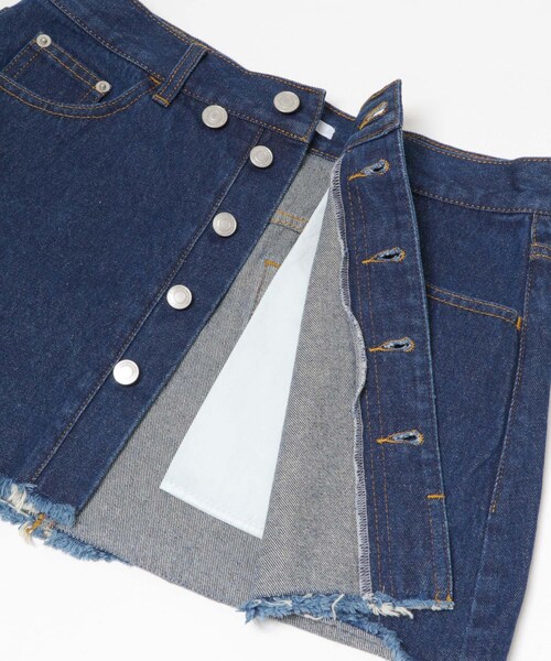 KBF（ケイビーエフ）の「デニムミニスカート（デニムスカート・レディース・L.BLUE/BLUE・one）」の20枚目の写真